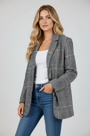 Elegante geruite damesblazer
