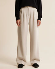 Elegante high waist damesbroek met wijde pijpen