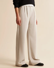 Elegante high waist damesbroek met wijde pijpen