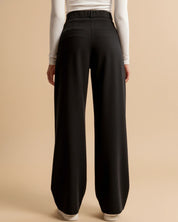 Elegante high waist damesbroek met wijde pijpen