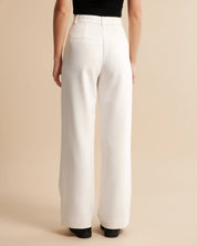 Elegante high waist damesbroek met wijde pijpen