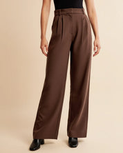 Elegante high waist damesbroek met wijde pijpen