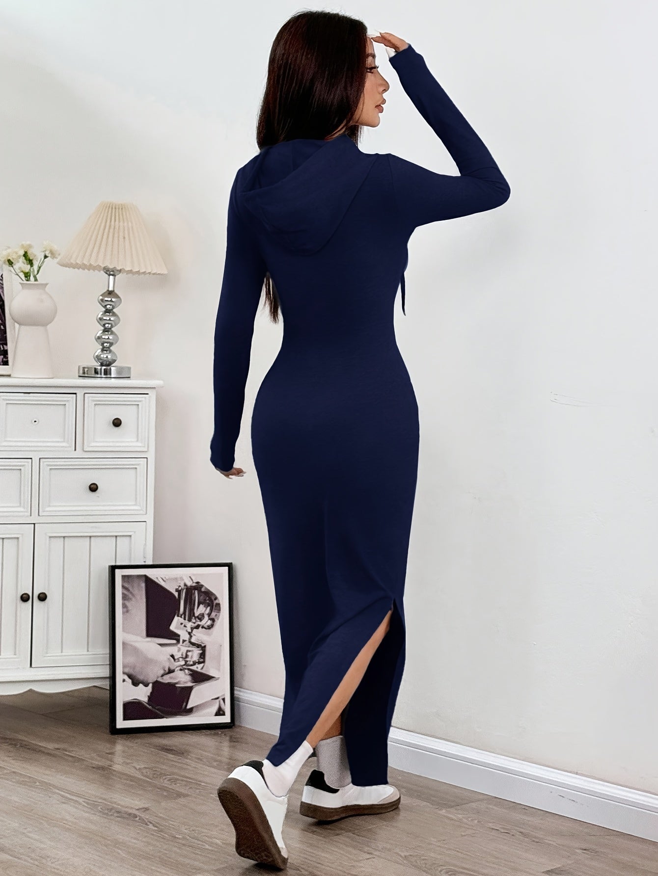 Elegante hoodie maxi jurk – Iris