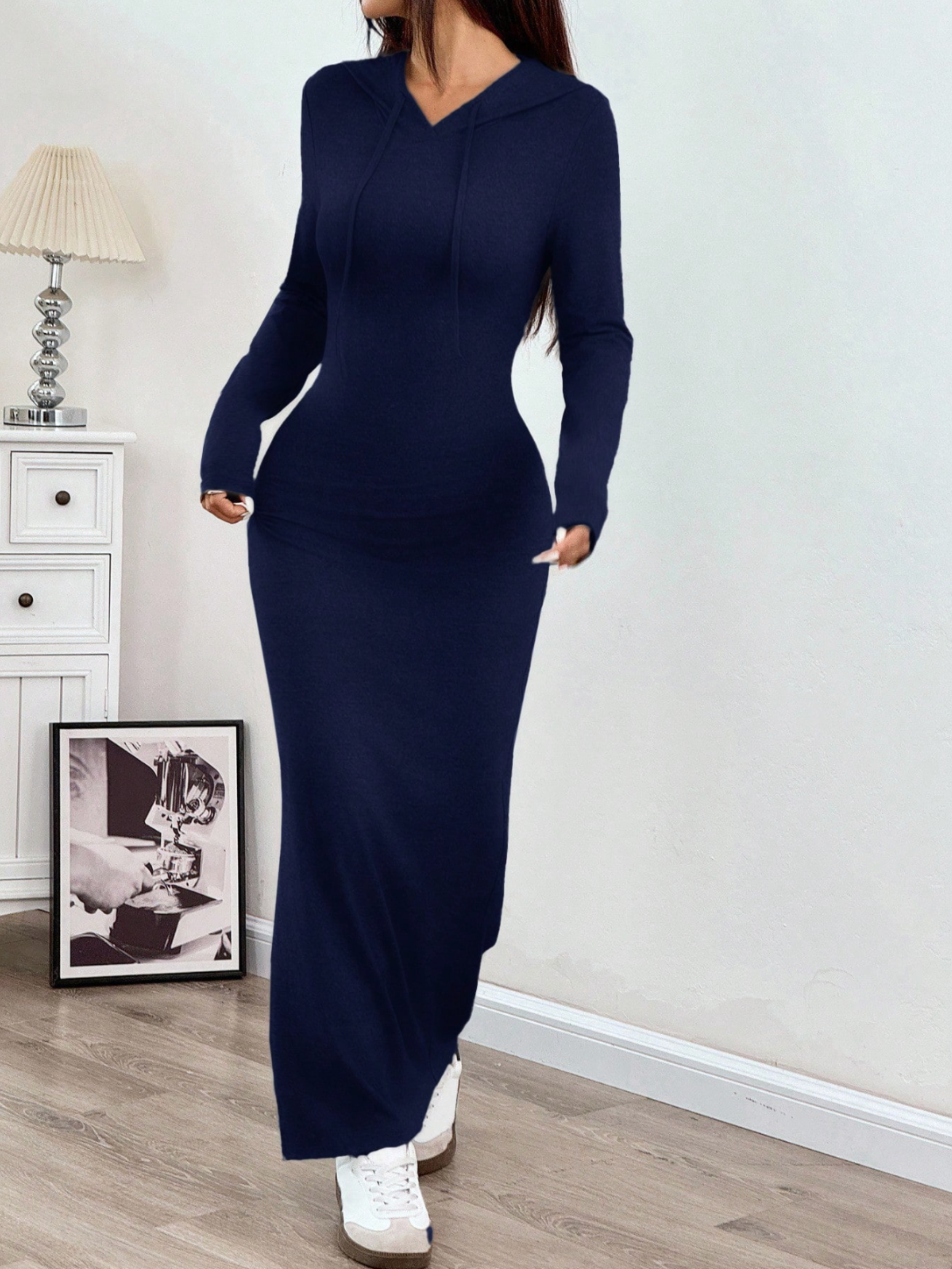 Elegante hoodie maxi jurk – Iris