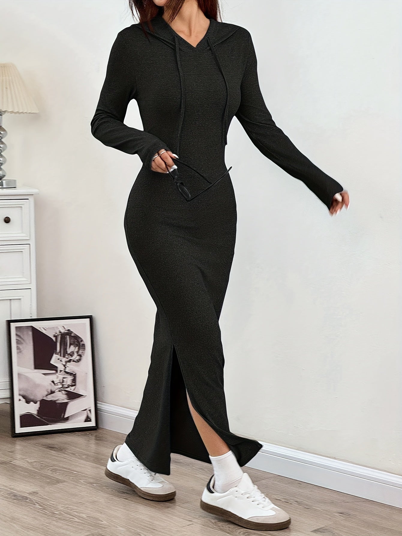 Elegante hoodie maxi jurk – Iris