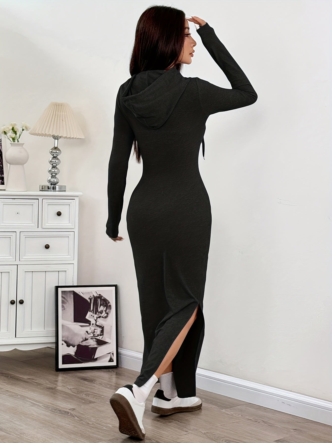 Elegante hoodie maxi jurk – Iris