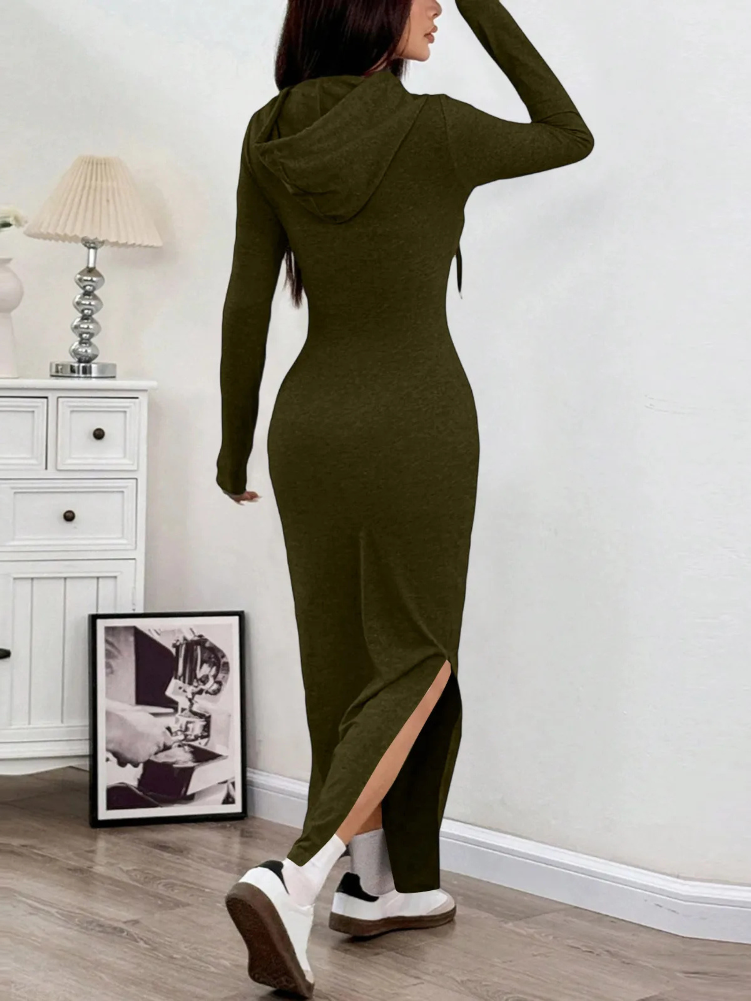 Elegante hoodie maxi jurk – Iris