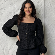 Elegante jacquard dames blouse – Charlotte