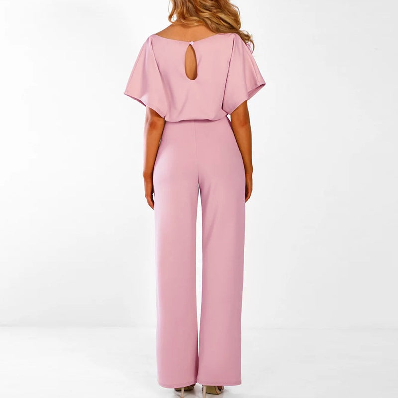 Elegante jumpsuit met tailleceintuur en vloeiende pasvorm