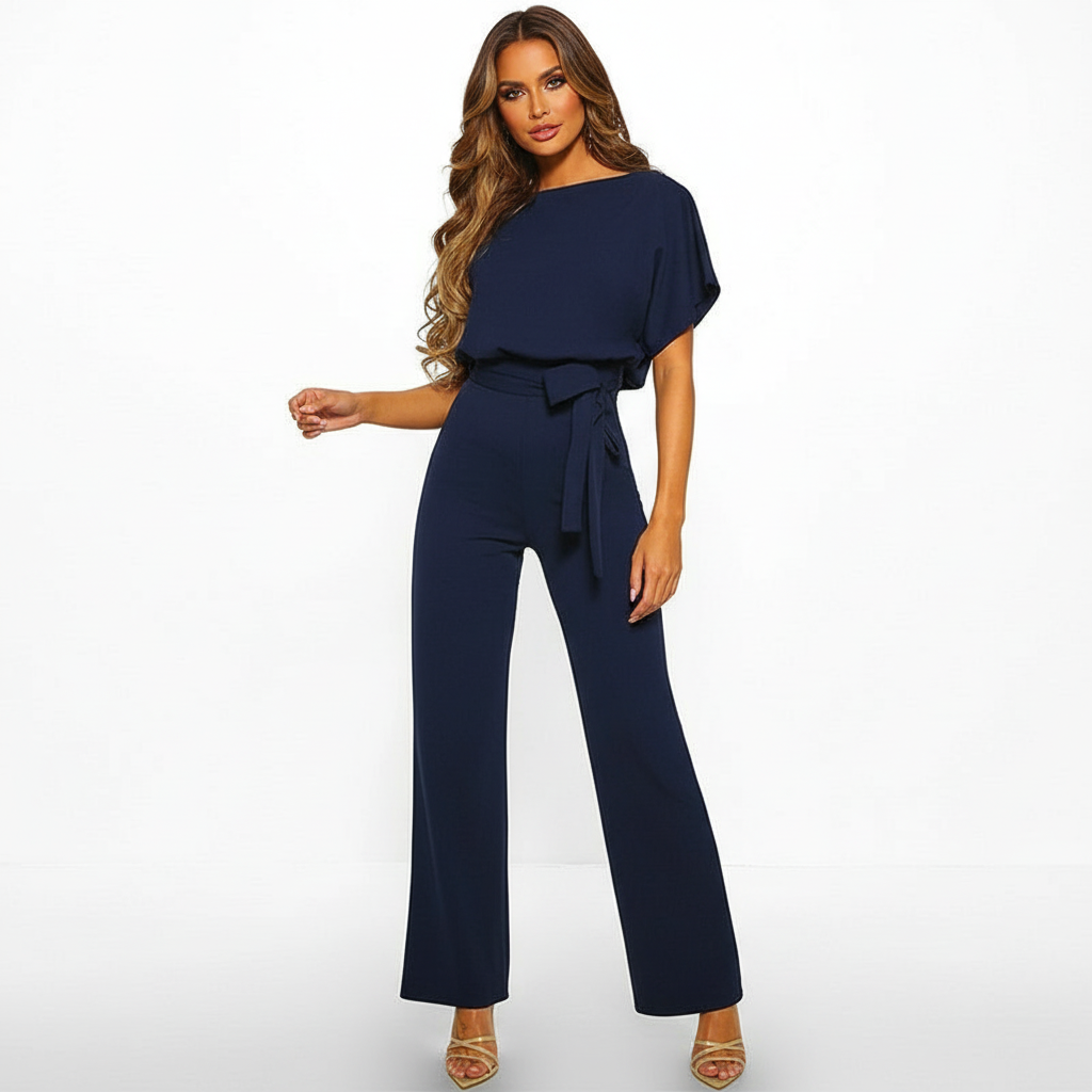 Elegante jumpsuit met tailleceintuur en vloeiende pasvorm
