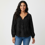 Elegante kanten dames blouse met strikdetail – Solène