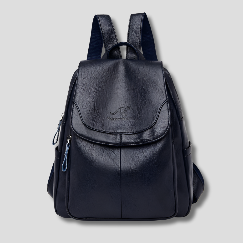 Elegante leren damesrugzak met klepsluiting