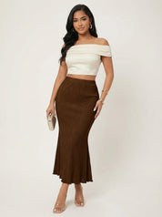 Elegante midi rok met textuur – Marisse