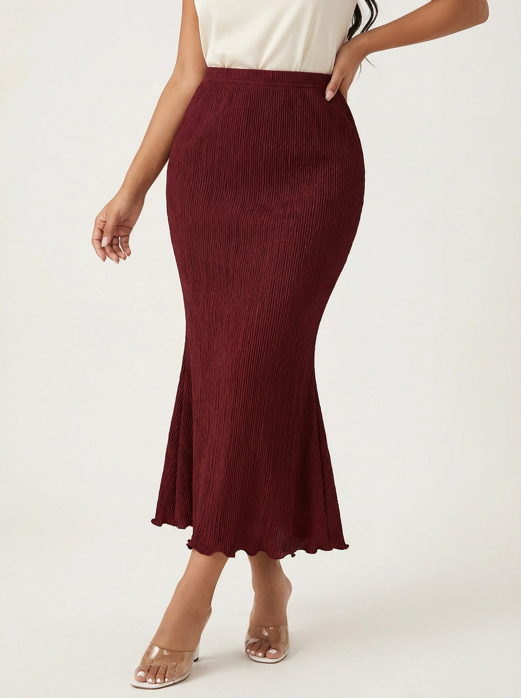 Elegante midi rok met textuur – Marisse