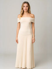 Elegante off-shoulder maxi jurk