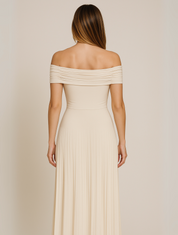 Elegante off-shoulder maxi jurk