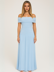 Elegante off-shoulder maxi jurk