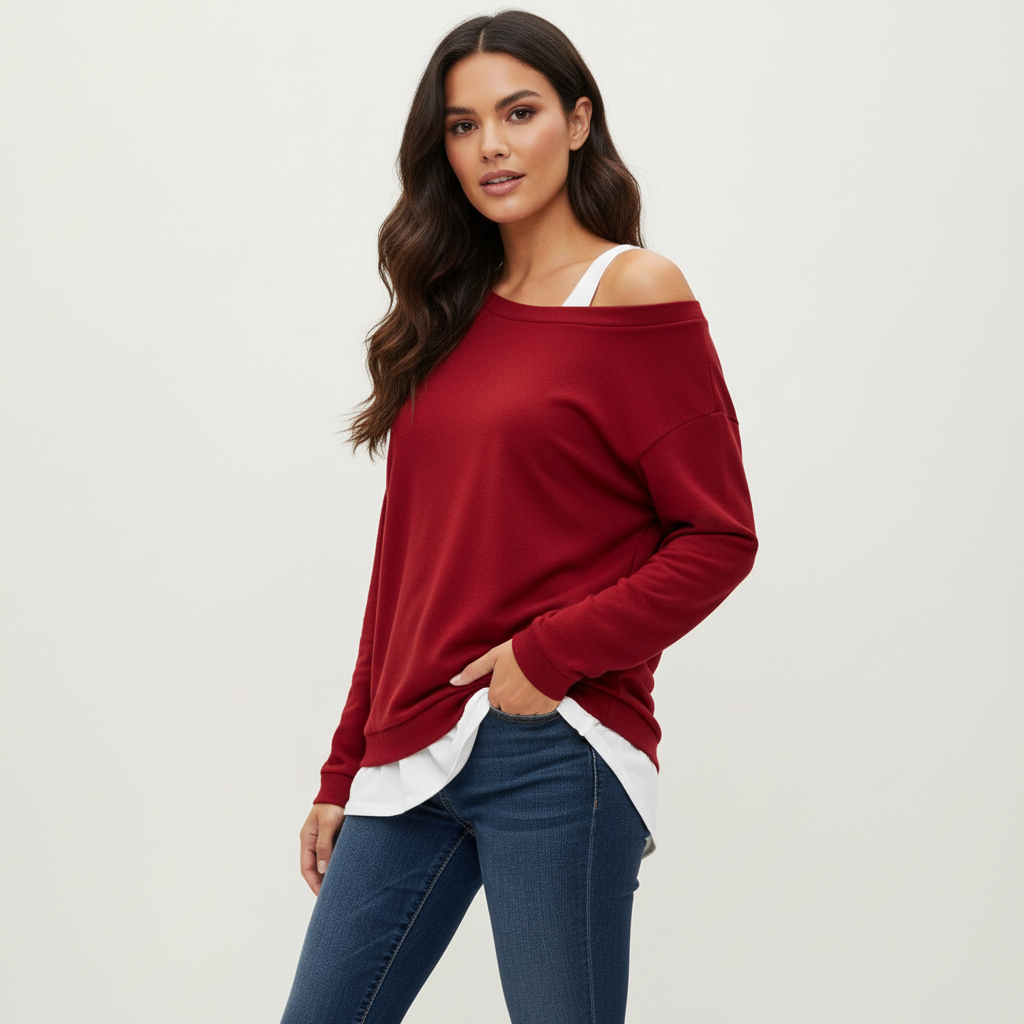 Elegante off-shoulder sweater – Elin