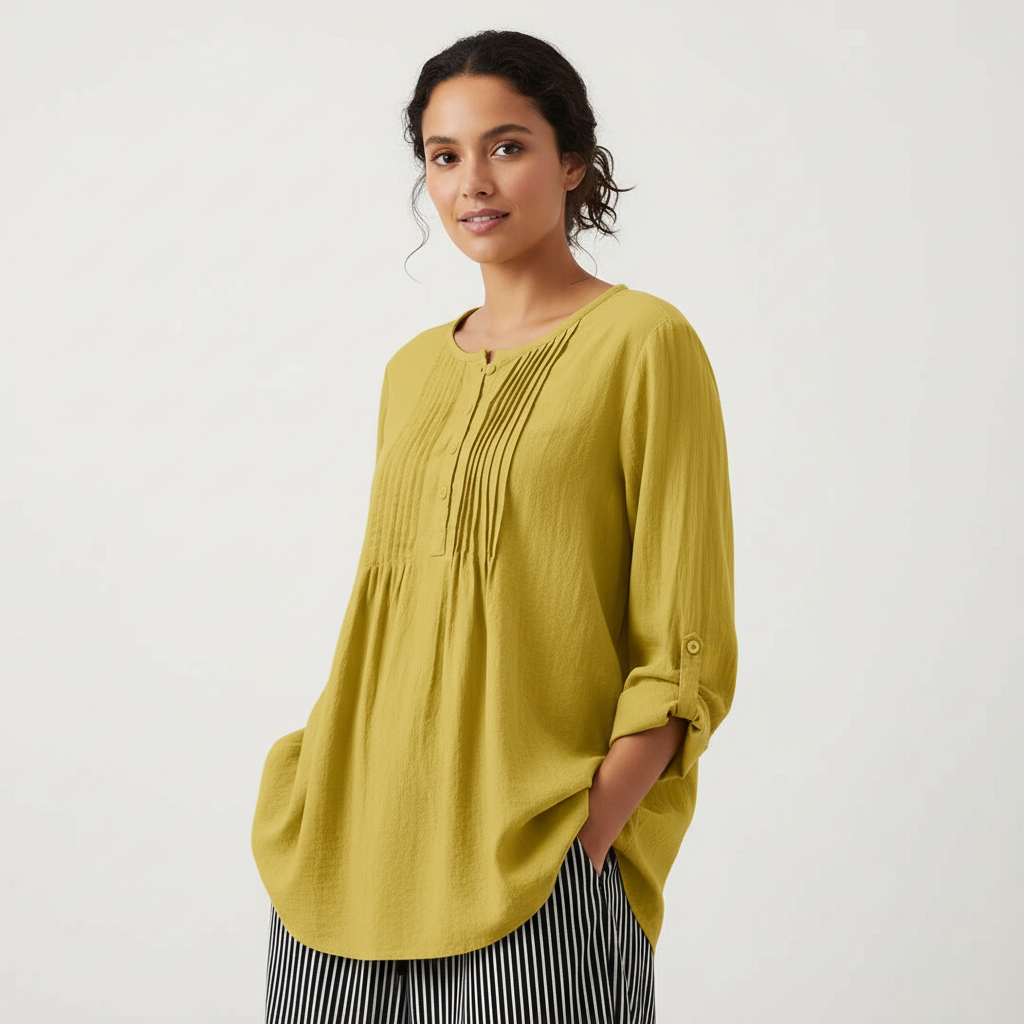 Elegante plissé dames blouse – Elodie