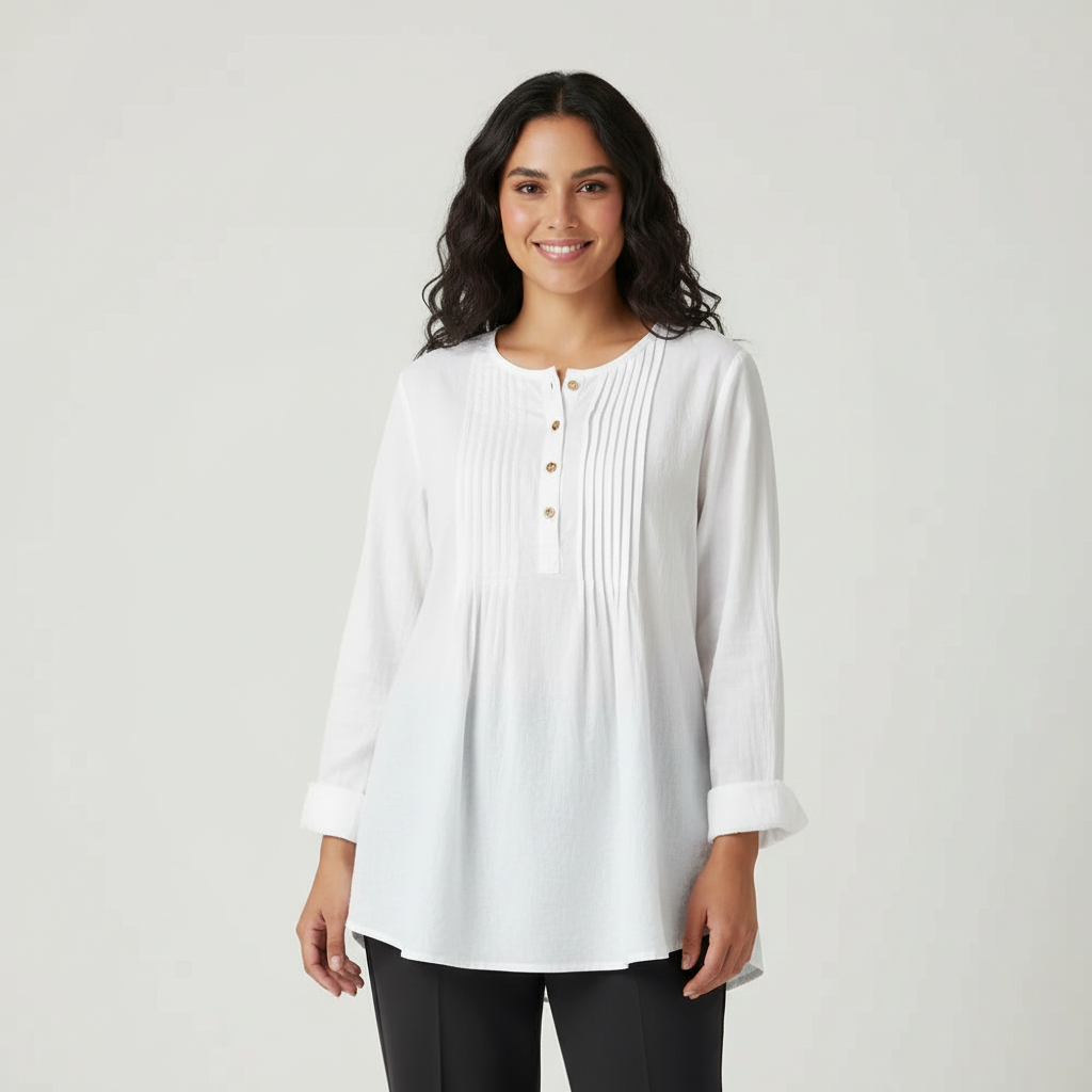 Elegante plissé dames blouse – Elodie