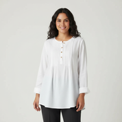 Elegante plissé dames blouse – Elodie