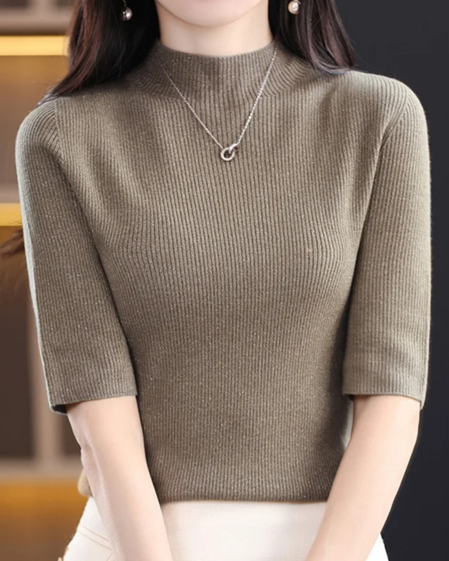 Elegante ribgebreide dames top – Clara