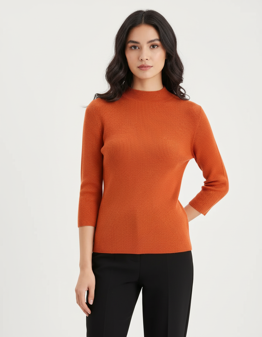 Elegante ribgebreide dames top – Clara