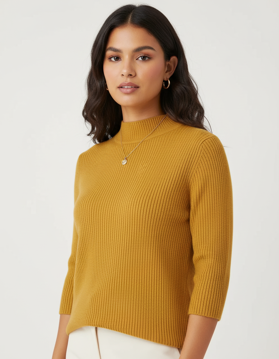 Elegante ribgebreide dames top – Clara