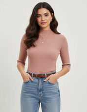 Elegante ribgebreide dames top – Clara