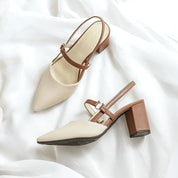 Elegante slingback pumps met blokhak – Aurélia
