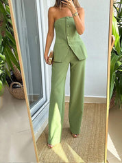 Elegante strapless pantalon set – Mirelle