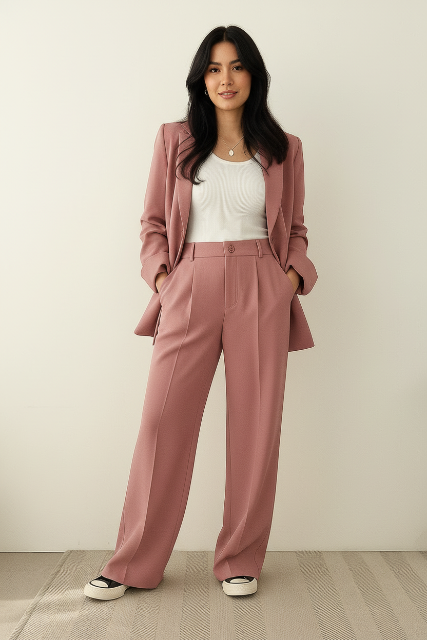 Elegante tweedelige blazer set dames – Elara
