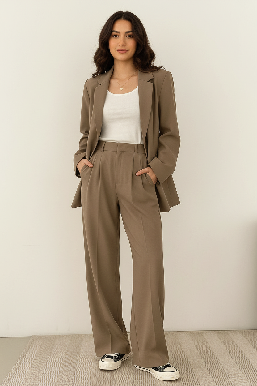 Elegante tweedelige blazer set dames – Elara
