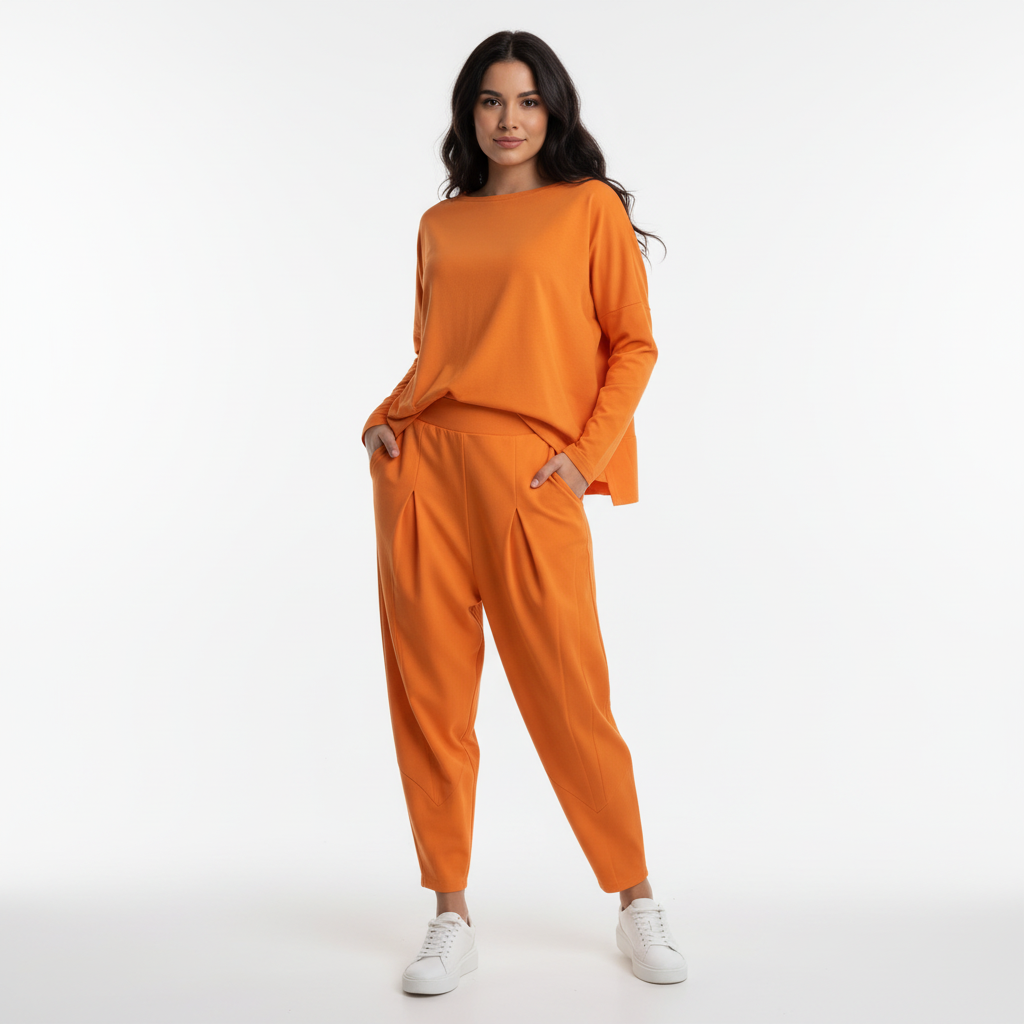 Elegant two-piece lounge set with long sleeves – Mirella