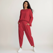Elegante tweedelige lounge set met lange mouwen – Mirella