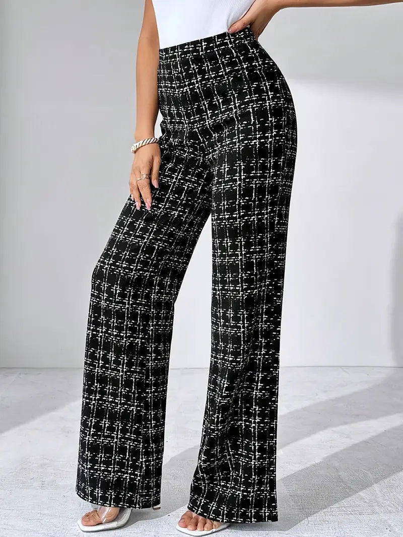 Elegante tweed flare dames pantalon – Olivia