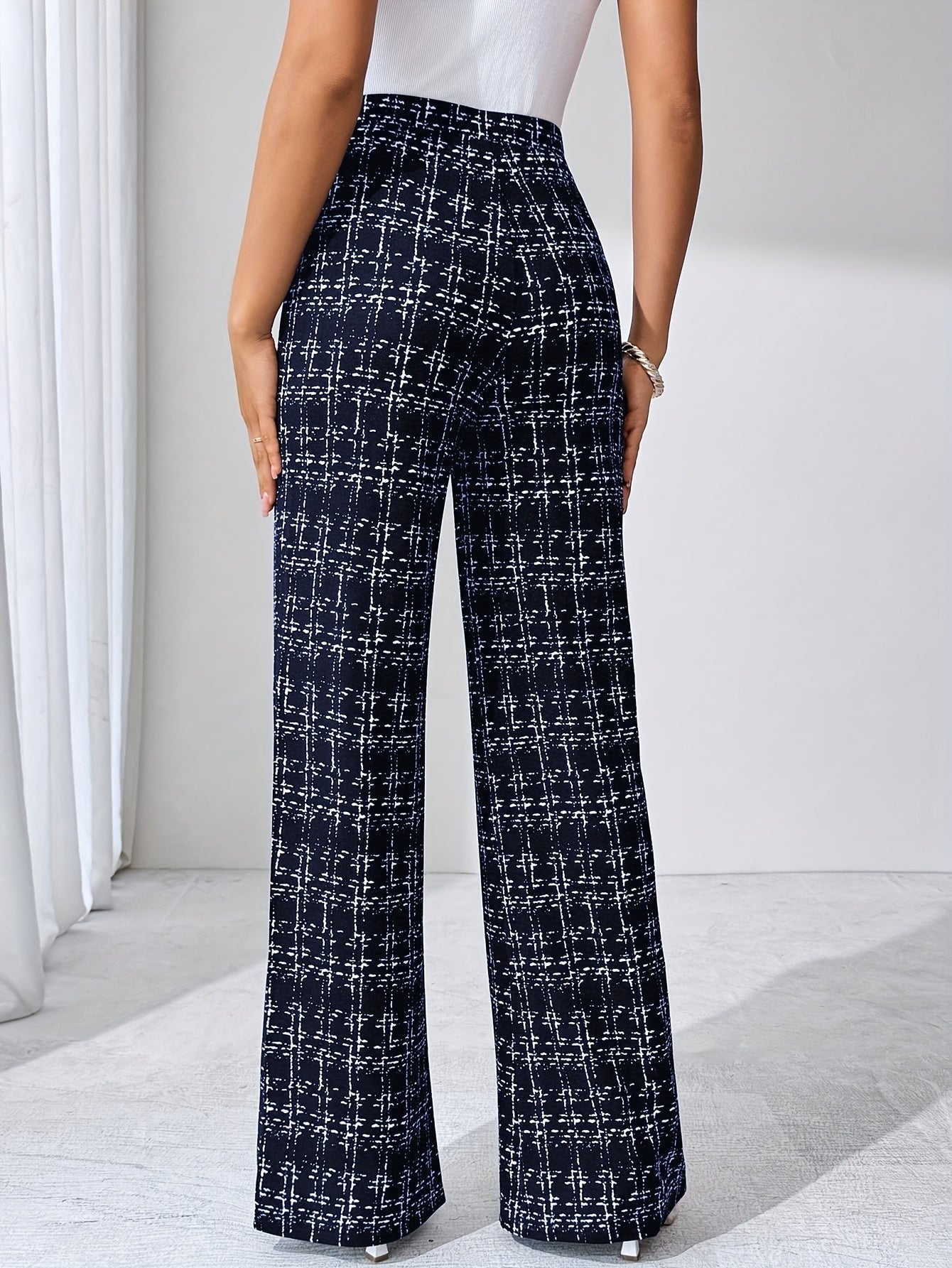 Elegante tweed flare dames pantalon – Olivia
