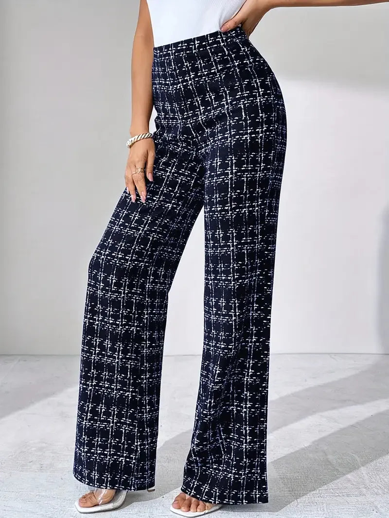 Elegante tweed flare dames pantalon – Olivia