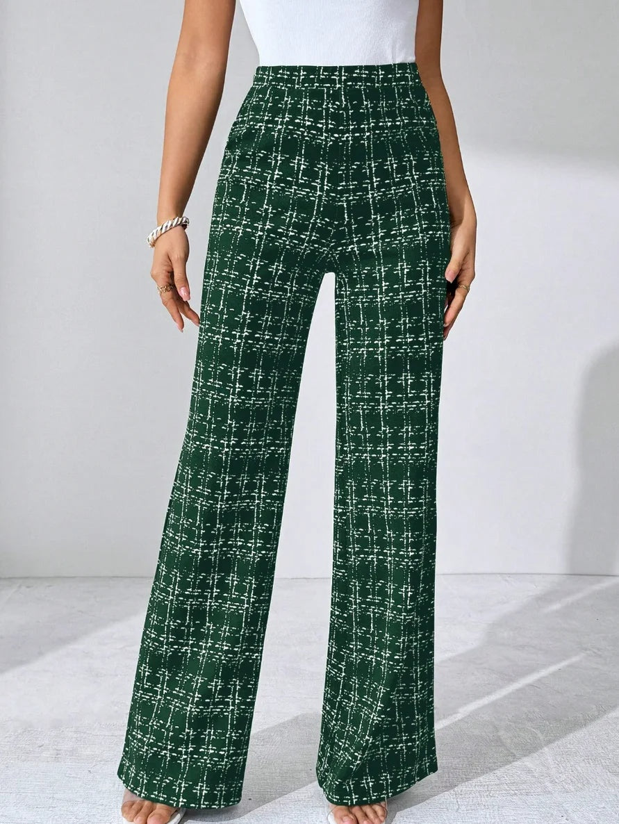Elegante tweed flare dames pantalon – Olivia
