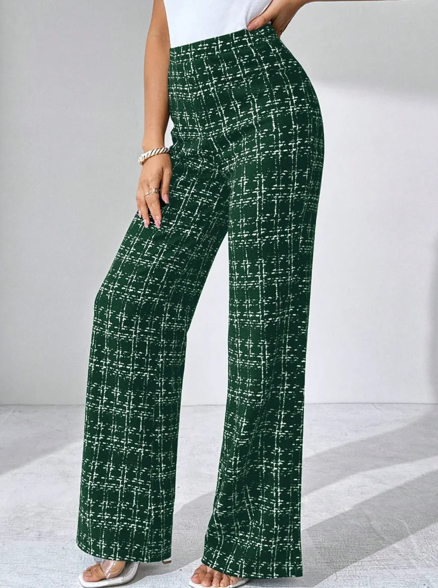 Elegante tweed flare dames pantalon – Olivia