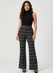 Elegante tweed flare dames pantalon – Olivia