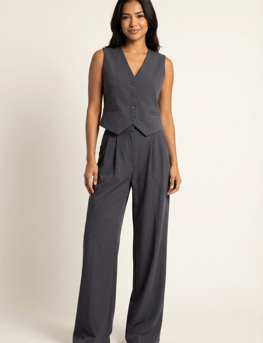 Elegant sleeveless women's blazer suit – Elira