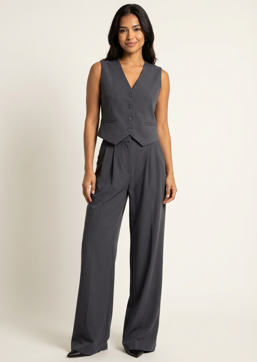 Elegant mouwloos blazerpak dames – Elira