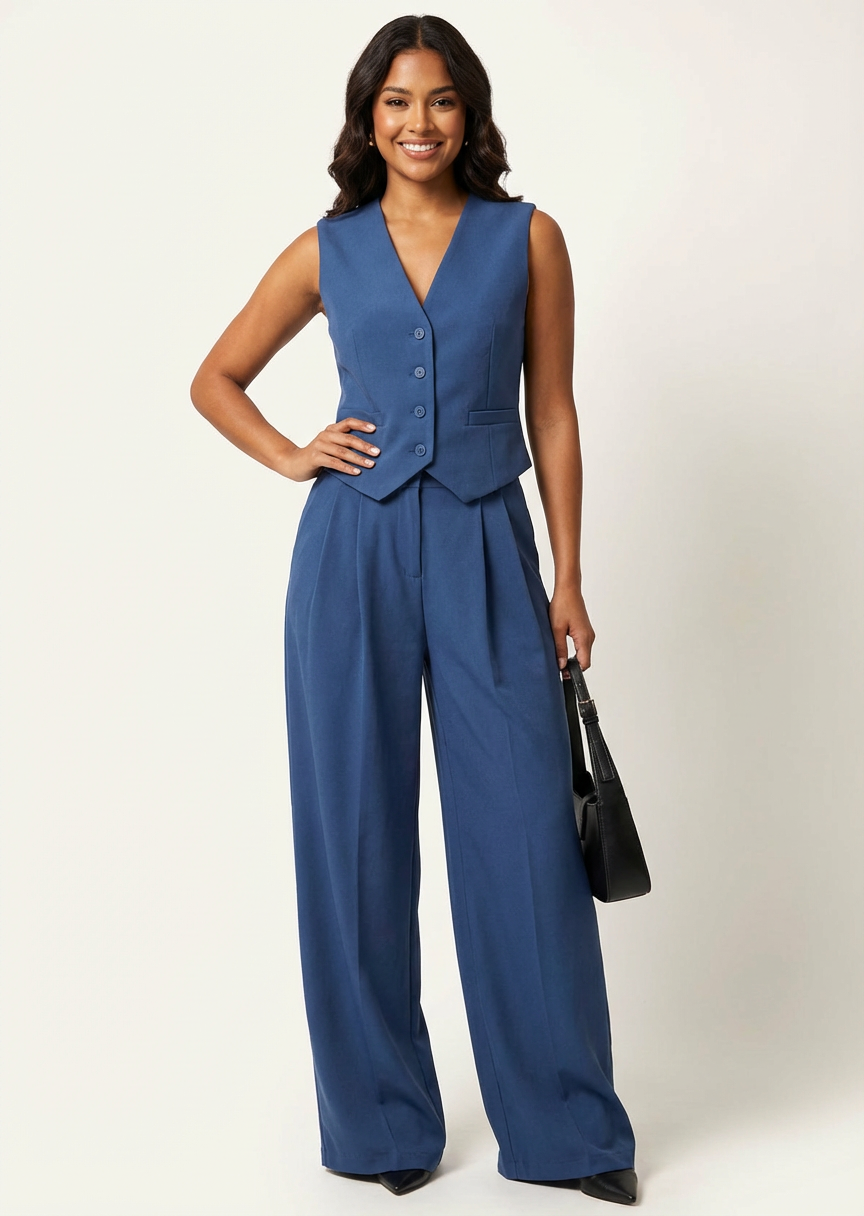 Elegant mouwloos blazerpak dames – Elira