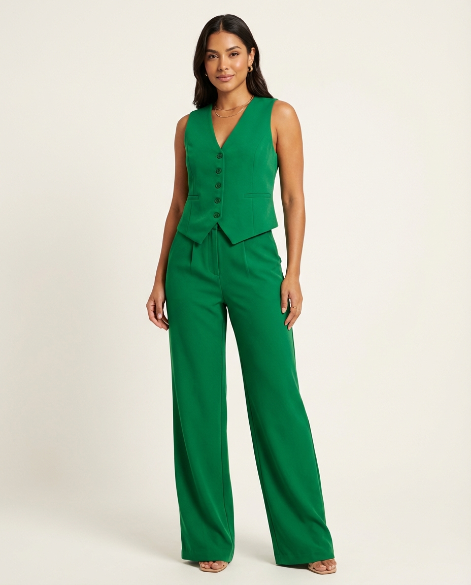 Elegant mouwloos blazerpak dames – Elira