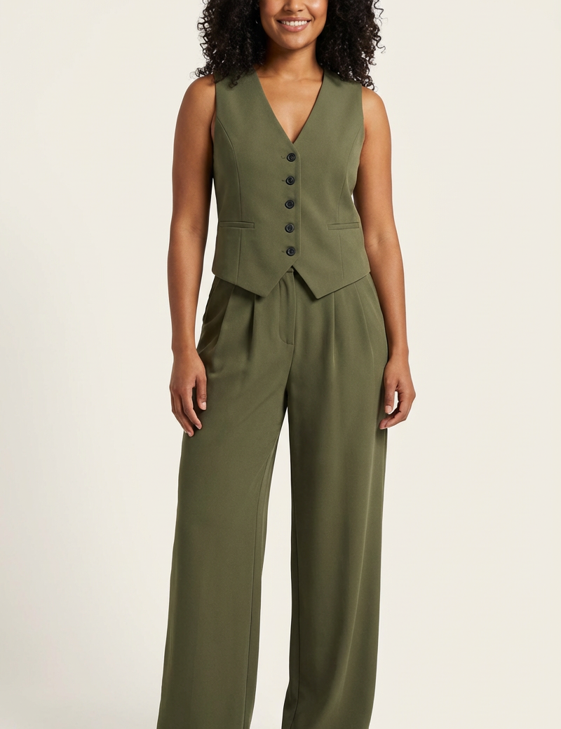 Elegant sleeveless women's blazer suit – Elira