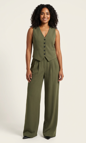 Elegant mouwloos blazerpak dames – Elira