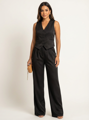 Elegant mouwloos blazerpak dames – Elira