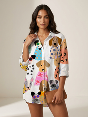 Exclusive women's blouse with dog print - Mila