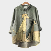 Exclusive women's blouse with dog print - Mila